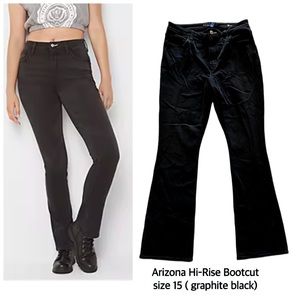 Arizona hi rise bootcut Jean size 15 graphite black